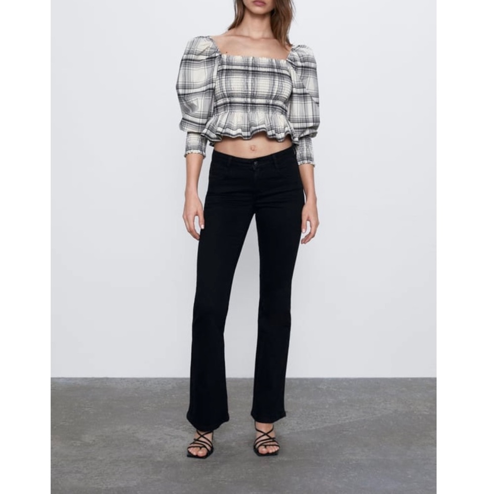 Zara Check Stretch top